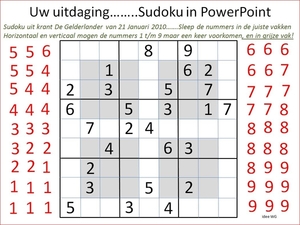 Sudoku met 4 grijze vakken