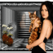 Dame met roste poes