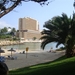 Op de achtergrond: het hotel Cala Vias...