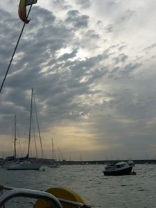 aan de mooring in Brey, op het eiland Alderney