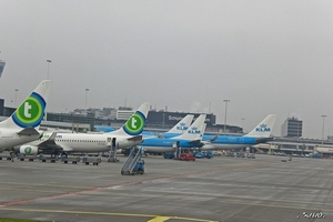 Geland op Schiphol.