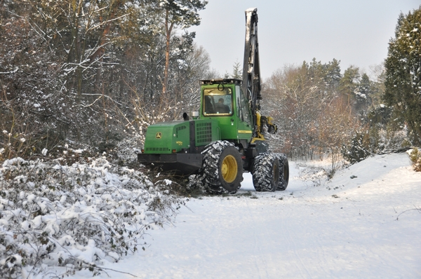 boomzaag machine rond de vers overloonseduinen  te overloon