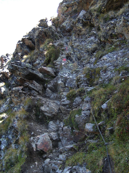 Tegen de kabel naar omlaag of omhoog