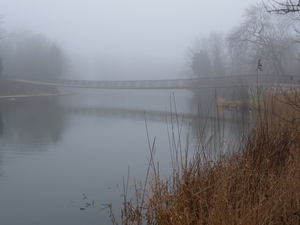 Maria-Hendrika park deels in de mist.