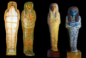 B  Egyptisch museum   - beschilderde kist van Chons en Begrafenis