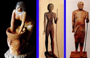 B  Egyptisch museum   Bierbrouwende vrouw en  Houten knaap en She