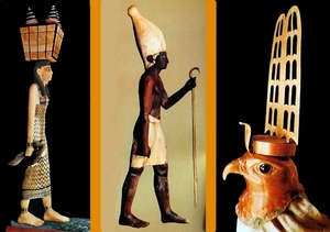 B  Egyptisch museum   meid en koning Senusert en Gouden gemumific