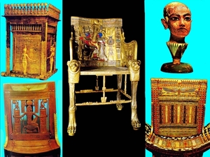 B  Egyptisch museum   Toetanchamon troon en stoel