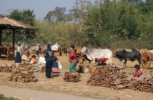 op de markt