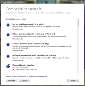 Windows 8 Comptatibel en handige info'.