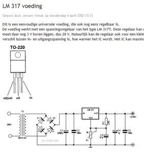 Regelen aandrijf motortje en Schema LM 317