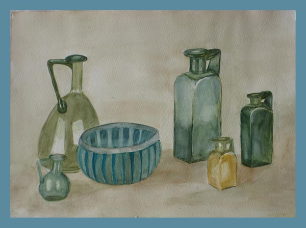 NUMMER 4.  GLAS WERK  40 X 50  AQUAREL