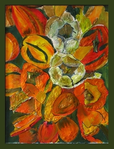 NUMMER  6 GEBLOEMD    40 X 50 CM   ACRYL 