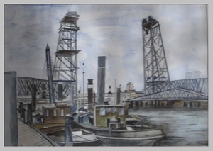 NUMMER 16.  BOUW vd  HEFBRUG    1926  50 X  60 CM    AQUAREL