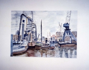 NUMMER 19. OASE VAN MARITIEME RUST 50 X 60 CM  AQUAREL