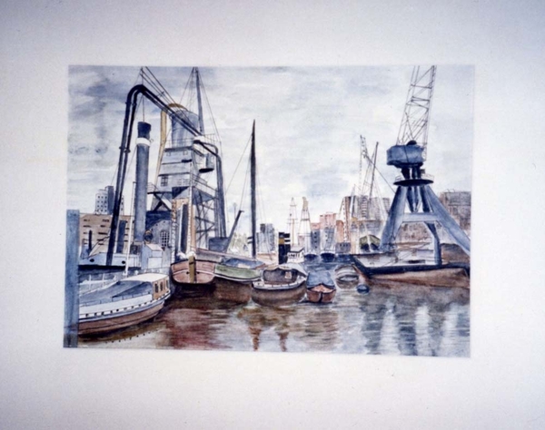 NUMMER 19. OASE VAN MARITIEME RUST 50 X 60 CM  AQUAREL