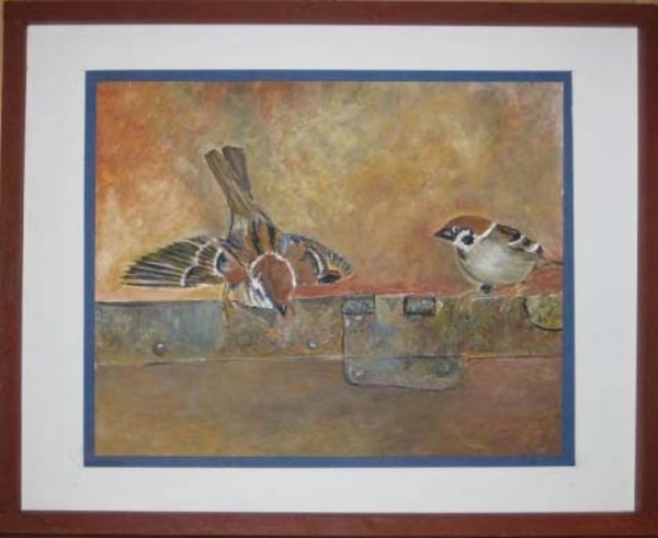 NUMMER  24  MUSSEN   ACRYL   55 X 45 CM