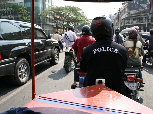 Tuktuk met mij naar de luchthaven van Phnom Penh