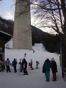 Einde van de piste onder de brug van de Brenner