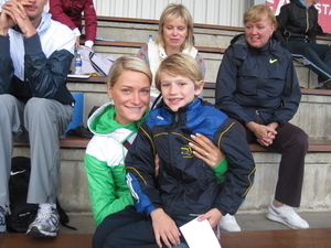 op de foto met Sfetlana Bolshakova,bronzen finaliste van het Ek i