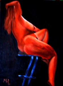 Naakte volslanke vrouw