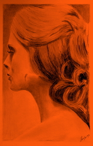 Portret van jonge vrouw in zijzicht