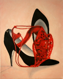 stilleven met bh en hoge hakken