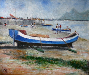 PRAIA COM BARCOS