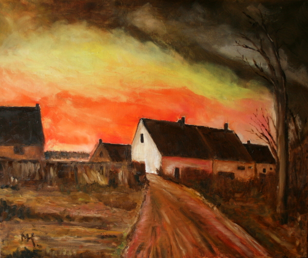 Zonsondergang naar schilderij van M. De Vlaminck