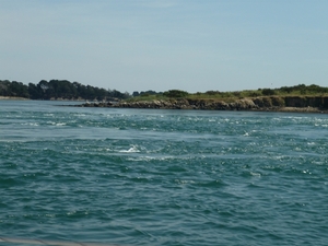 hevige stroming in de golf van Morbihan