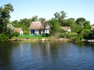 Bezoek aan het visserseiland in de Dniepr
