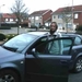 Evy met haar wagen