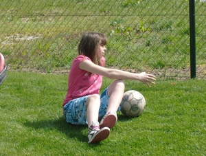 Michelle met haar grootste hobby de bal 2010