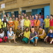 Nicky met de leerlingen in Burkina Faso