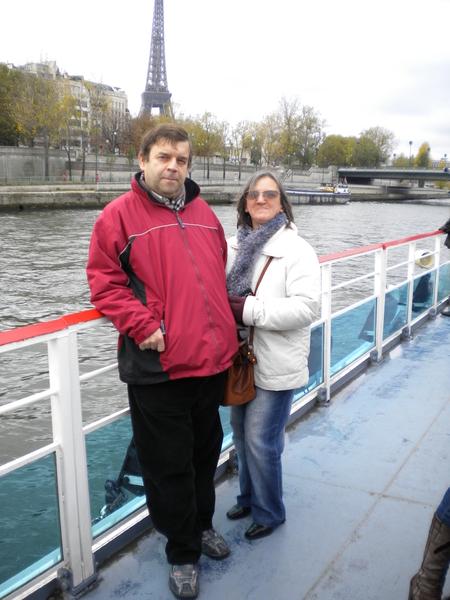 Chris en Geo op bateau mouche