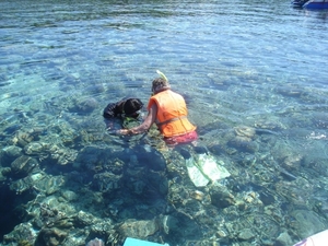 en dan voor de eerste maal snorkelen