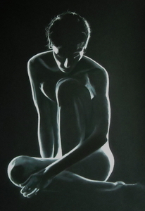 silhouet boy  Pastel 50 * 70 cm