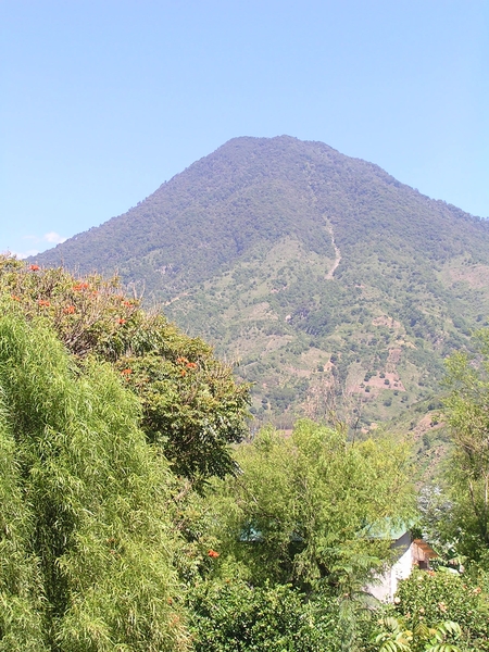 met zicht op de vulkaan San Pedro