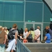 Op het dak van het AC.