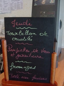 Les Saules Favières menu