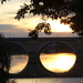 Zonsondergang boven de Dordogne in Berg�rac (F)