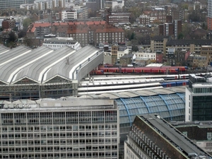 Waterloo station vanuit London Eye