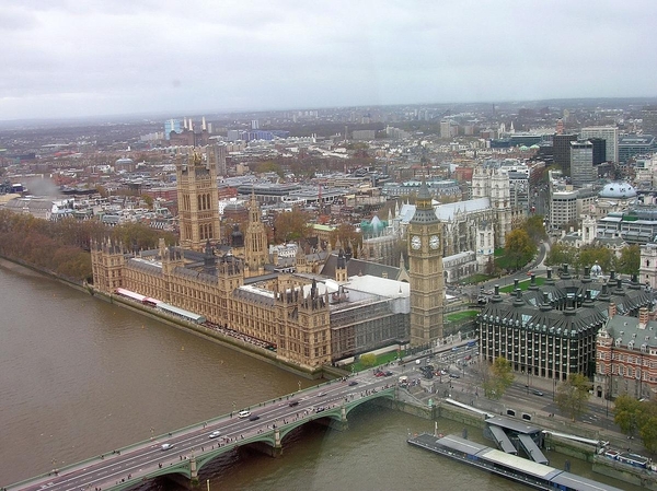 Zicht op London vanuit London Eye