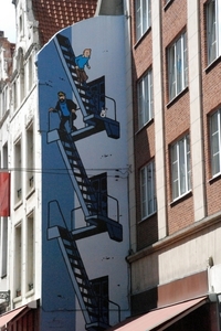 115 Brussel  striptekeningen op muur
