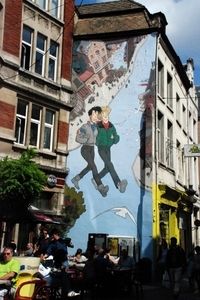 116 Brussel  striptekeningen op muur