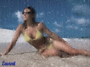 regen op het strand