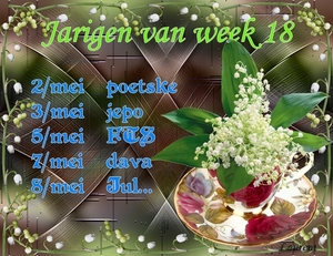 Jarigen van week 18