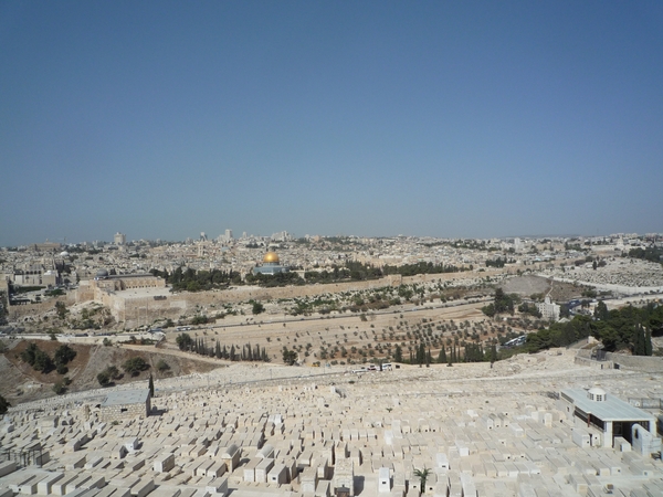 1a Jeruzalem _ oude en nieuwe stad, zicht vanaf de Olijfberg _P10