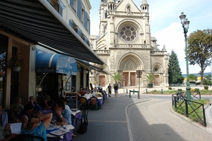 menu du jour op een terras in Epernay