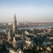 Antwerpen   luchtzicht op OLV kathedraal en  Schelde